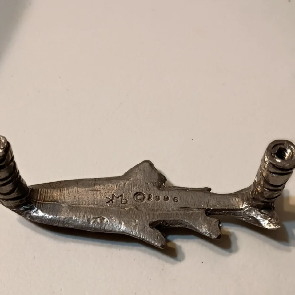 Trout Draw Pull Facing Left Signed KMD 1996 Pewter Fishing Outdoors Sports
